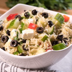 Greek Inspired Orzo Salad with Feta