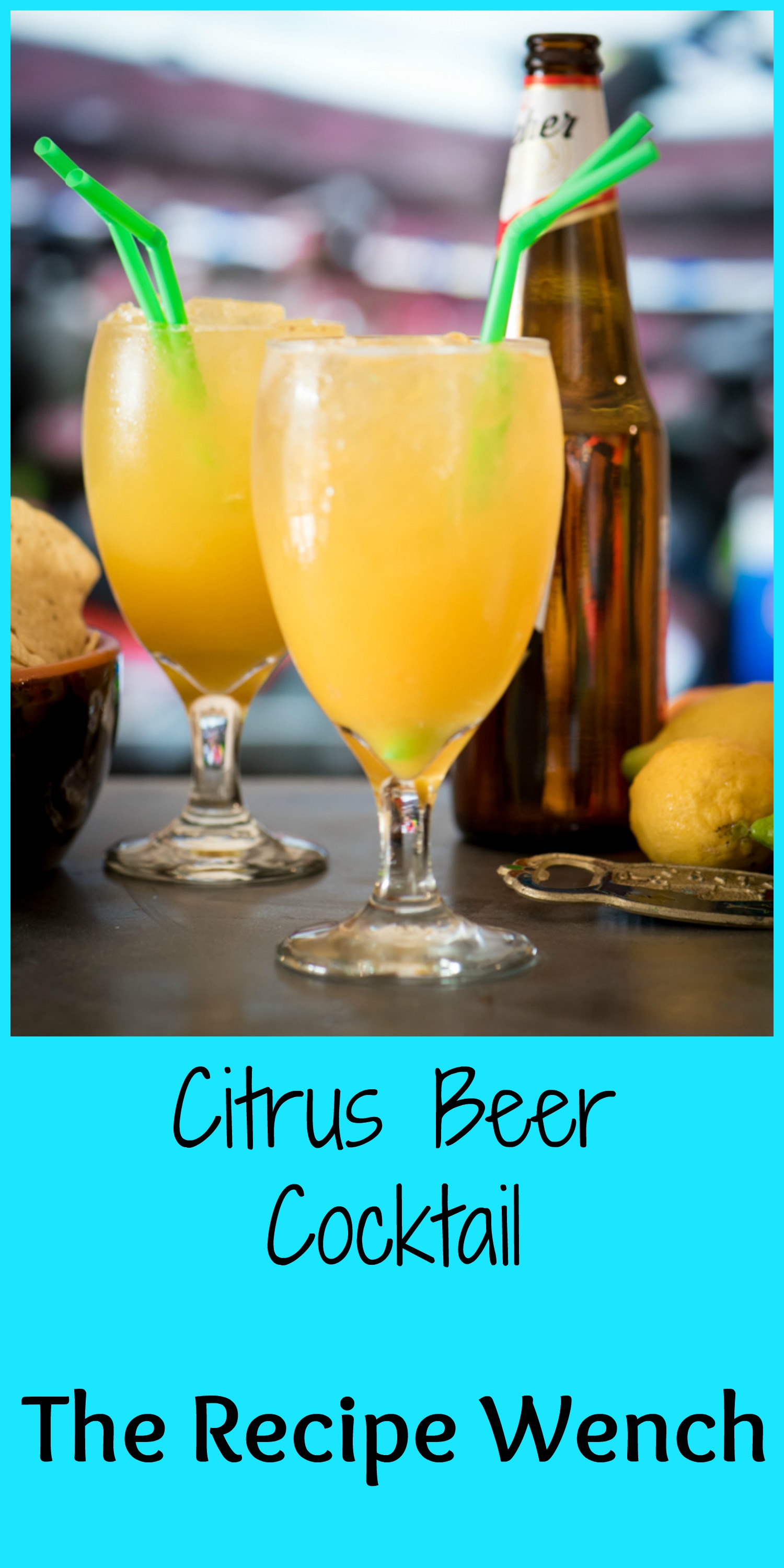 Yes! You can have it all with this Citrus Beer Cocktail -- rum, fresh citrus, a bit of simple syrup and topped with beer. Score! | The Recipe Wench