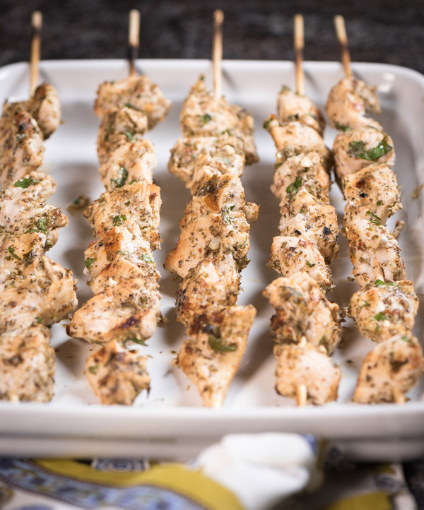 Greek Chicken Skewers - so easy to make. What flavor!